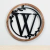 Kirkland's Home Wood And Metal Laurel Monogram W Plaque- Monogram Wall Decor