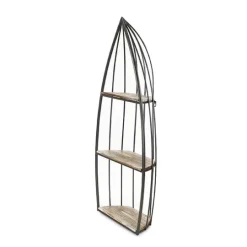 Kirkland's Home Wood And Metal Row Boat Wall Shelf- Shelves