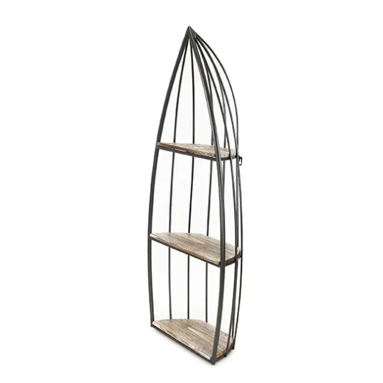 Kirkland's Home Wood And Metal Row Boat Wall Shelf- Shelves