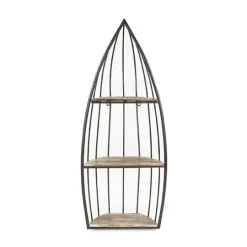 Kirkland's Home Wood And Metal Row Boat Wall Shelf- Shelves