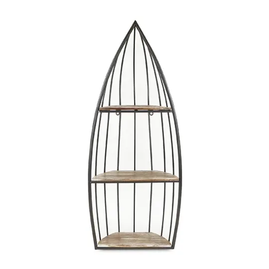 Kirkland's Home Wood And Metal Row Boat Wall Shelf- Shelves