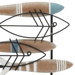 Kirkland's Home Wood And Metal Stand Fish Sculpture- Statues & Figurines