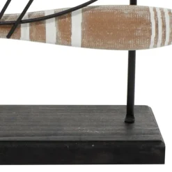 Kirkland's Home Wood And Metal Stand Fish Sculpture- Statues & Figurines
