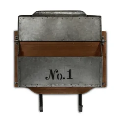 Kirkland's Home Wood And Metal Wall Storage Mail Box With Hooks- Wall Storage