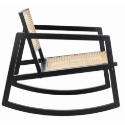 Kirkland's Home Wood And Natural Rattan Rocking Chair- Accent Chairs
