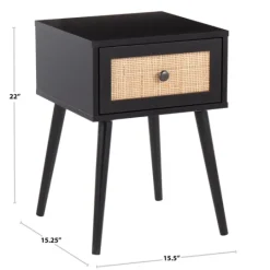 Kirkland's Home Wood And Rattan Drawer Accent Table- Accent & End Tables