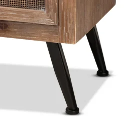 Kirkland's Home Wood And Rattan 3-Drawer Cabinet- Cabinets & Sideboards