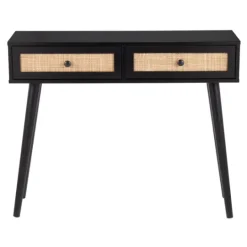 Kirkland's Home Wood And Rattan 2-Drawer Console Table- Entryway Furniture