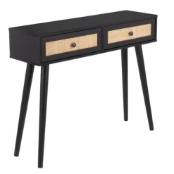 Kirkland's Home Wood And Rattan 2-Drawer Console Table- Entryway Furniture