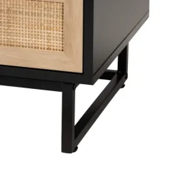 Kirkland's Home Wood And Rattan 2-Drawer Nightstand- Nightstands