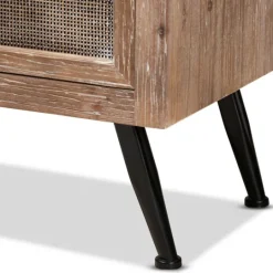 Kirkland's Home Wood And Rattan 2-Drawer Nightstand- Nightstands