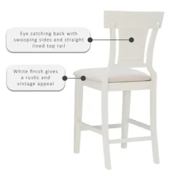 Kirkland's Home Wood And Rattan Upholstered Counter Stool- Bar Stools & Counter Height Stools