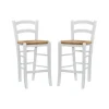 Kirkland's Home Wood And Seagrass Counter Stools, Set Of 2- Bar Stools & Counter Height Stools