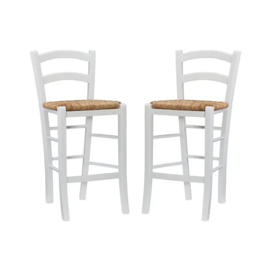 Kirkland's Home Wood And Seagrass Counter Stools, Set Of 2- Bar Stools & Counter Height Stools