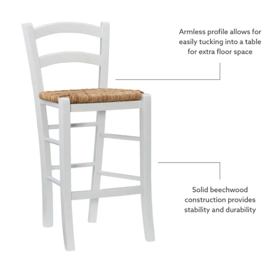 Kirkland's Home Wood And Seagrass Counter Stools, Set Of 2- Bar Stools & Counter Height Stools