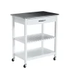 Kirkland's Home Wood And Stainless Steel Top Kitchen Cart- Kitchen Islands & Bar Carts