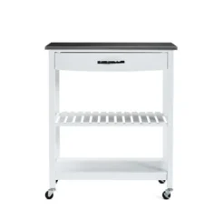 Kirkland's Home Wood And Stainless Steel Top Kitchen Cart- Kitchen Islands & Bar Carts