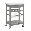 Kirkland's Home Wood And Stainless Steel Kitchen Cart- Kitchen Islands & Bar Carts