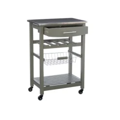 Kirkland's Home Wood And Stainless Steel Kitchen Cart- Kitchen Islands & Bar Carts