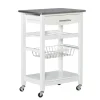 Kirkland's Home Wood And Stainless Steel Kitchen Cart- Kitchen Islands & Bar Carts