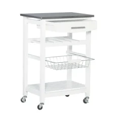 Kirkland's Home Wood And Stainless Steel Kitchen Cart- Kitchen Islands & Bar Carts
