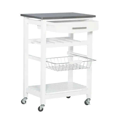 Kirkland's Home Wood And Stainless Steel Kitchen Cart- Kitchen Islands & Bar Carts