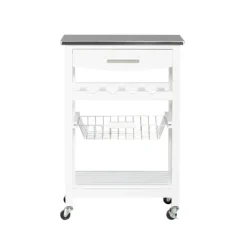Kirkland's Home Wood And Stainless Steel Kitchen Cart- Kitchen Islands & Bar Carts