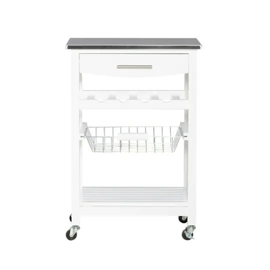 Kirkland's Home Wood And Stainless Steel Kitchen Cart- Kitchen Islands & Bar Carts
