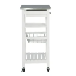 Kirkland's Home Wood And Stainless Steel Kitchen Cart- Kitchen Islands & Bar Carts