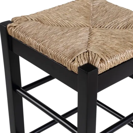 Kirkland's Home Wood And Woven Rush Counter Stool- Bar Stools & Counter Height Stools