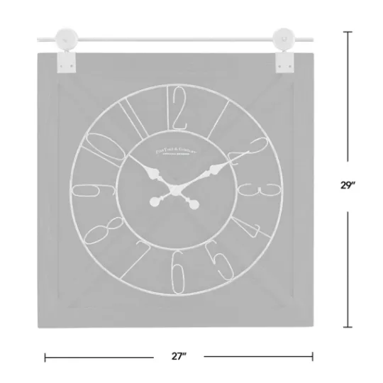 Kirkland's Home Wood Barn Door Clock- Clocks
