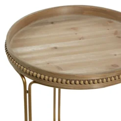 Kirkland's Home Wood Beaded Nesting Side Tables, Set Of 2- Accent & End Tables