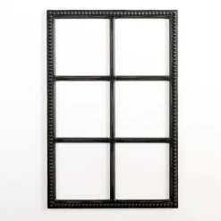 Kirkland's Home Wood Beaded 6-Pane Window Wall Plaque- Wall Plaques