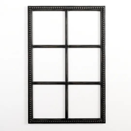 Kirkland's Home Wood Beaded 6-Pane Window Wall Plaque- Wall Plaques
