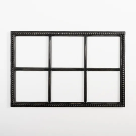 Kirkland's Home Wood Beaded 6-Pane Window Wall Plaque- Wall Plaques