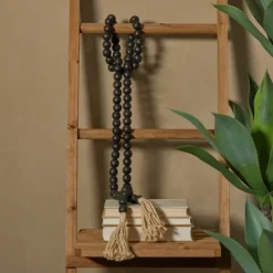 Kirkland's Home Wood Beaded Tassel Garland- Decorative Accents