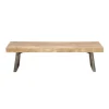 Kirkland's Home Wood Bench With Dark Gray Iron Base- Entryway Furniture