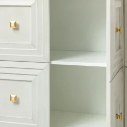 Kirkland's Home Wood Block Patterned 4-Door Sideboard- Cabinets & Sideboards