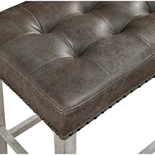 Kirkland's Home Wood Button Tufted Upholstered Dining Bench- Dining Chairs