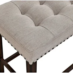 Kirkland's Home Wood Button Tufted Upholstered Dining Bench- Dining Chairs