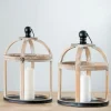 Kirkland's Home Wood Caged Metal Band 2-Pc. Decorative Lantern Set- Lanterns