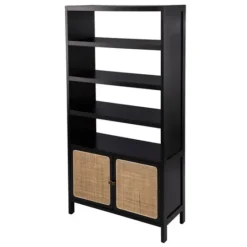 Kirkland's Home Wood Cane Doors Bookshelf- Bookshelves