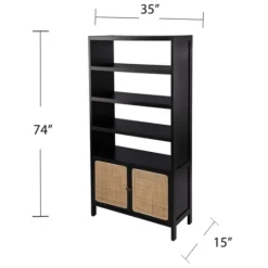 Kirkland's Home Wood Cane Doors Bookshelf- Bookshelves