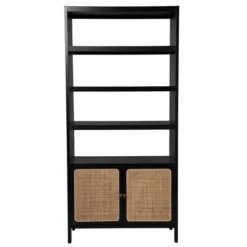 Kirkland's Home Wood Cane Doors Bookshelf- Bookshelves