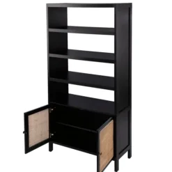 Kirkland's Home Wood Cane Doors Bookshelf- Bookshelves