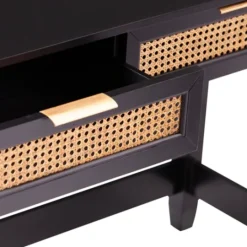 Kirkland's Home Wood Cane Drawers Console Table- Console Tables