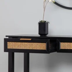 Kirkland's Home Wood Cane Drawers Console Table- Console Tables