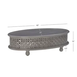 Kirkland's Home Wood Carved Medallion Coffee Table- Coffee Tables