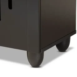 Kirkland's Home Wood Cut-Out Shoe Storage Cabinet- Entryway Furniture