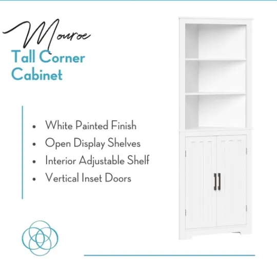 Kirkland's Home Wood 2-Door Corner Storage Cabinet- Bathroom Furniture